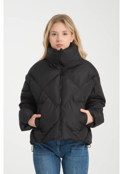 Kadın Siyah Oversize Şişme Mont