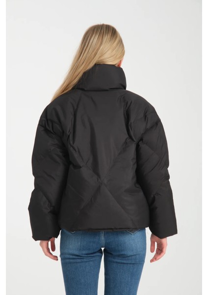 Kadın Siyah Oversize Şişme Mont