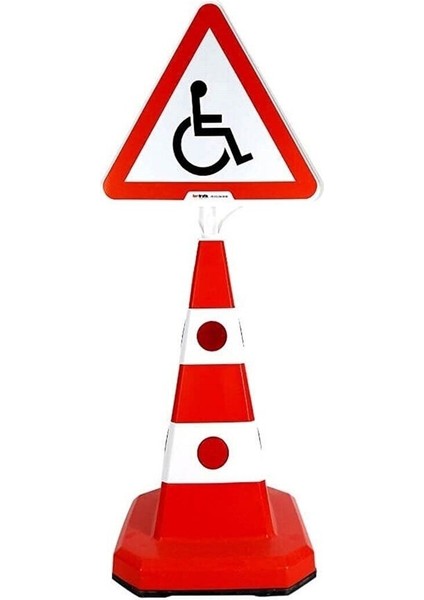 Engelli ve Trafik Uyarı Koni Seti, Dayanıklı ve Güçlü Kauçuk Park Güvenliği Seti