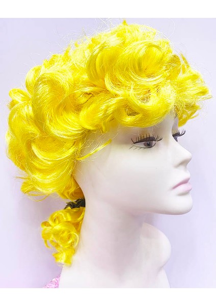 Marquis Baroque Peruk Barok Dönem Yargıç Peruğu Sarı Renk (4172)