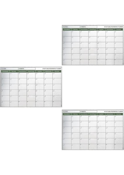 Manyetik Yapışkanlı Bir Aylık Program Planlayıcı Takvim 85X56 cm (4172)