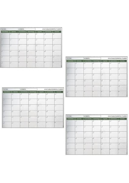 Manyetik Yapışkanlı Bir Aylık Program Planlayıcı Takvim 85X56 cm (4172)
