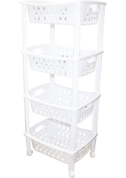 4 Katlı Sepet Düzenleyici - Raf Ünitesi Tekerlekli 400X295X960 mm