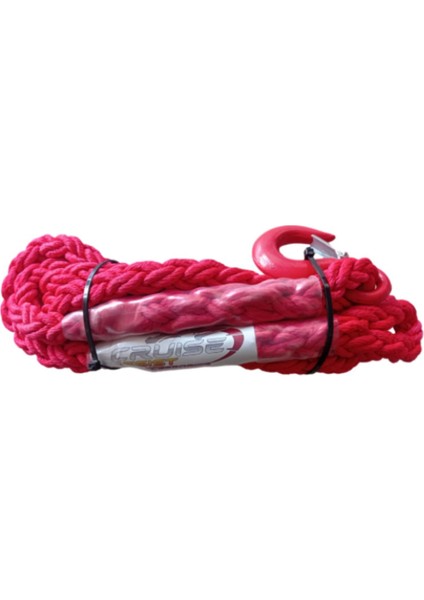 Kırmızı Renk Kalın Çeki Halatı Çengelli