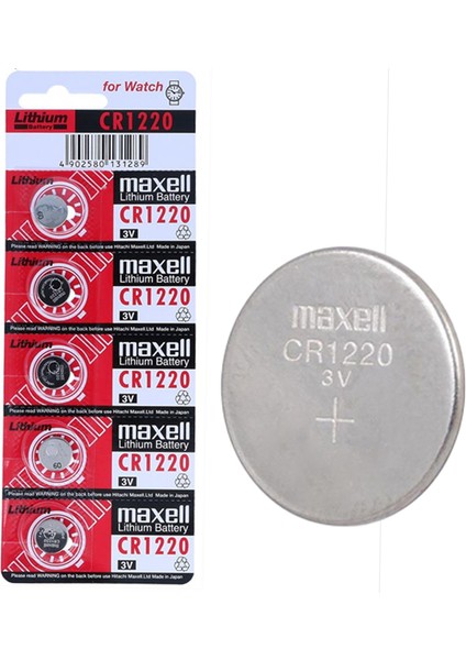 Maxell CR1220 3V Lityum Para Pil 5li Paket (4172)