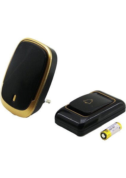 Wireless Kablosuz Kapı Zili Pilli 100MT Menzil Siyah Renk (4172)