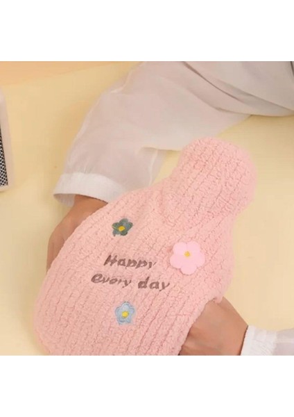 1 Litre El Geçirmeli Örgülü Sıcak Su Torbası Happy (4172)