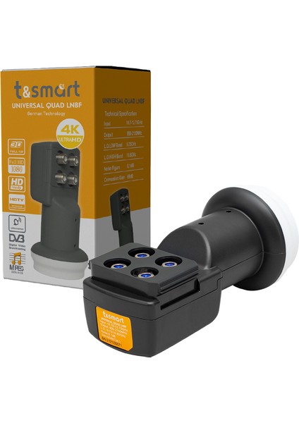0.1db Ultra Hd 4K Quad Dört Çıkışlı Lnb (4172)