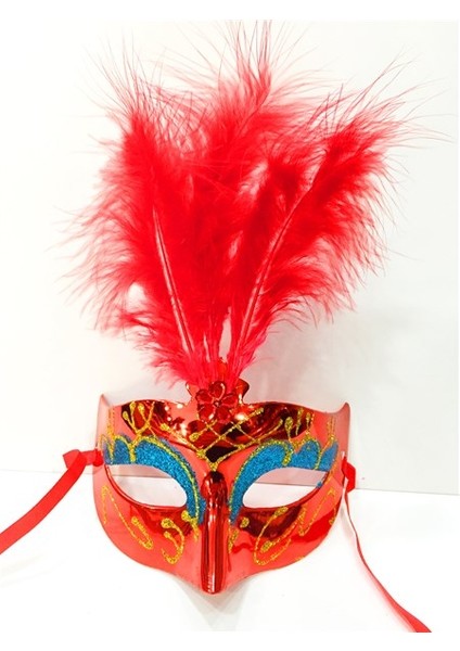 Renkli Tüylü Venedik Parti Maskesi Karışık Renk 12 Adet (4172) fırsatları