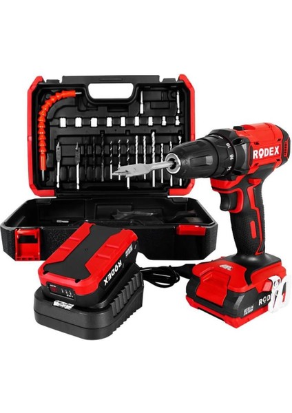 Darbesiz 28 Parça Çantalı Çift Akülü Şarjlı Matkap RDX3365A 2.0 - 2.4 Ah 1 2 Yıl 18 Volt