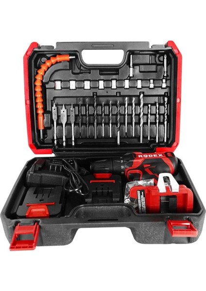 Darbesiz 28 Parça Çantalı Çift Akülü Şarjlı Matkap RDX3365A 2.0 - 2.4 Ah 1 2 Yıl 18 Volt