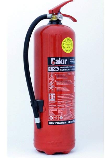 Çakır 6 kg Yangın Söndürme Tüpü - Kuru Kimyevi Tozlu Abc modelleri