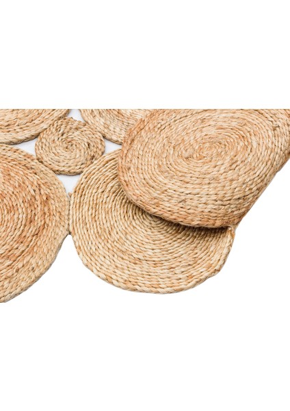 CA-104 Natural x w - Solo - Yuvarlak Veya Oval El Dokuma Naturel Jüt Hasır Halı