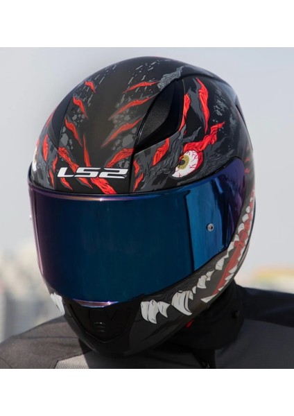 Rapıd 2 Race Kaıju Fullface Motosiklet Kaskı Mavi Camlı