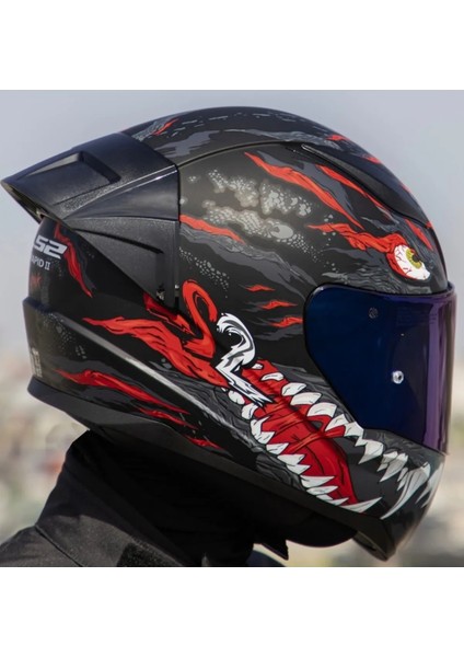 Rapıd 2 Race Kaıju Fullface Motosiklet Kaskı Mavi Camlı