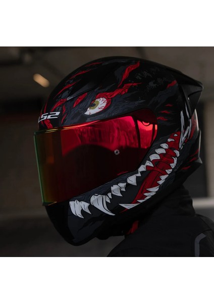 Rapıd 2 Race Kaıju Fullface Motosiklet Kaskı Kırmızı Camlı