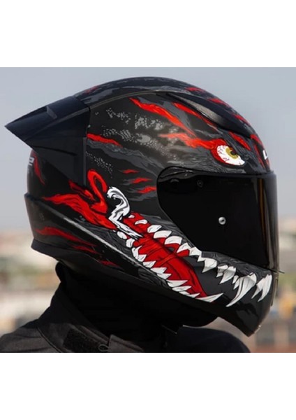 Rapıd 2 Race Kaıju Fullface Motosiklet Kaskı Siyah Camlı
