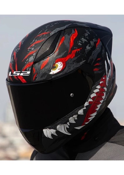 Rapıd 2 Race Kaıju Fullface Motosiklet Kaskı Siyah Camlı