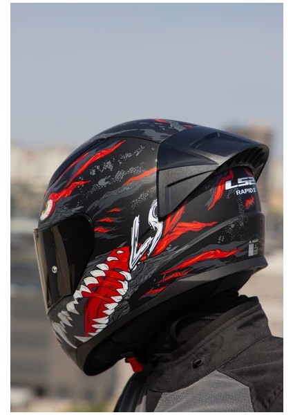 Rapıd 2 Race Kaıju Fullface Motosiklet Kaskı Siyah Camlı