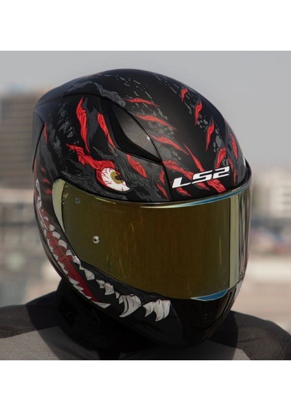 Rapıd 2 Race Kaıju Fullface Motosiklet Kaskı Gold Camlı