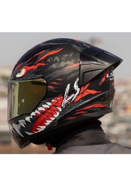 Rapıd 2 Race Kaıju Fullface Motosiklet Kaskı Gold Camlı modelleri