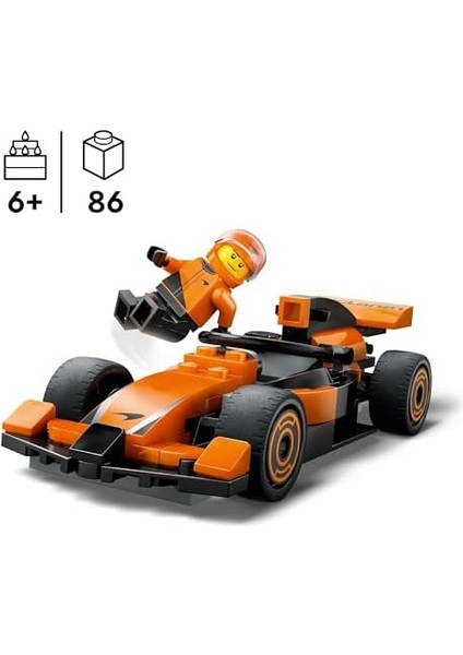 City Mclaren Yarış Arabalı F1 Sürücüsü 60442-6 Yaş ve Üzeri Çocuklar Için Mini Yarış Arabası Içeren Yaratıcı Oyuncak Yapım Seti, Doğum Günü Hediyesi (86 Parça) modelleri