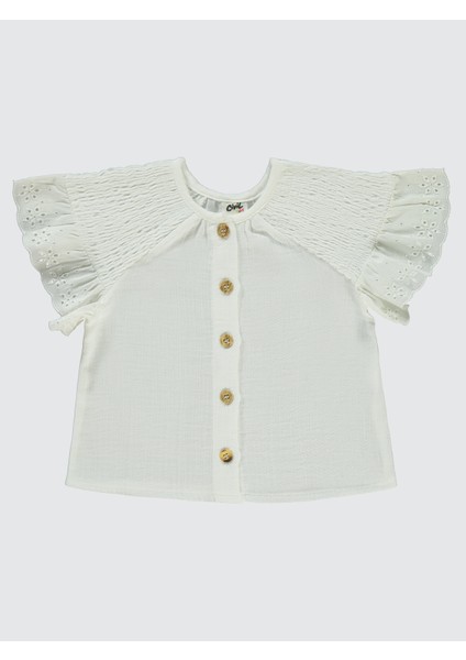 Kız Bebek Gömlek 6-18 Ay Ekru