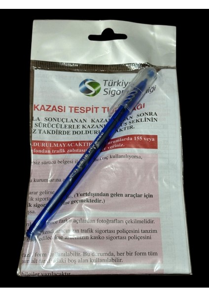 Kaza Tespit Tutanağı + Kalem 1 Adet fiyatları