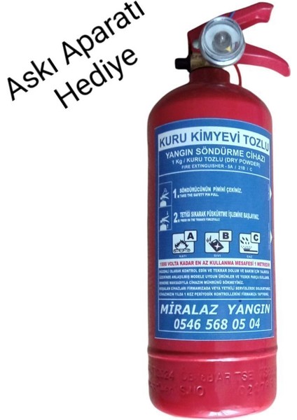 1 kg Yangın Söndürme Tüpü Askı Aparatlı