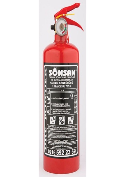 Tozlu Yangın Söndürme Cihazı 1 Kg - Güçlü ve Güvenli Yangın Koruma Seti