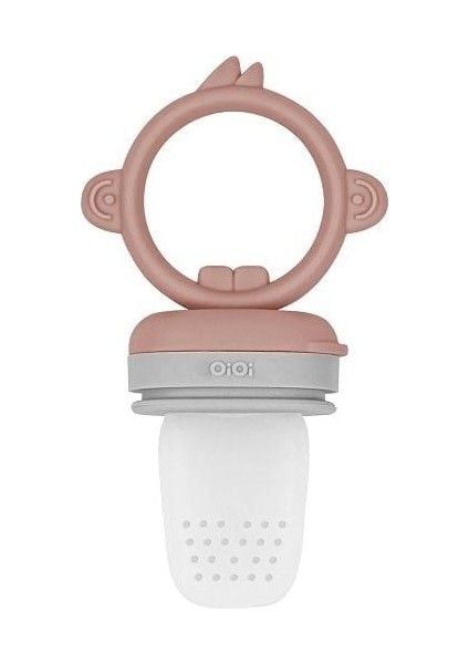 Silikon Püre Meyve Sebze Emziği Woody Brown / Powder Grey