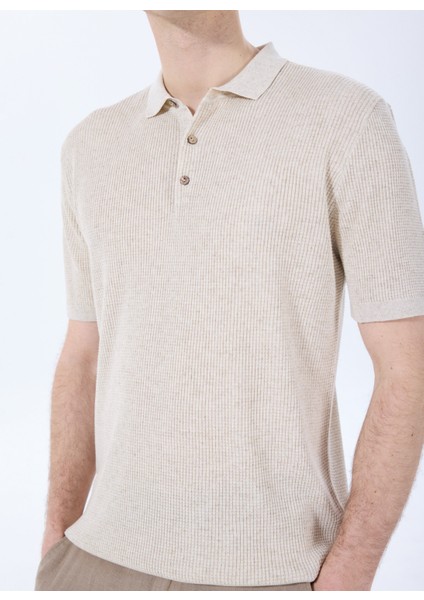 Bej Erkek Polo Yaka Regular Fit Jakarlı Kazak FC5SM-KZK 2047 fırsatları