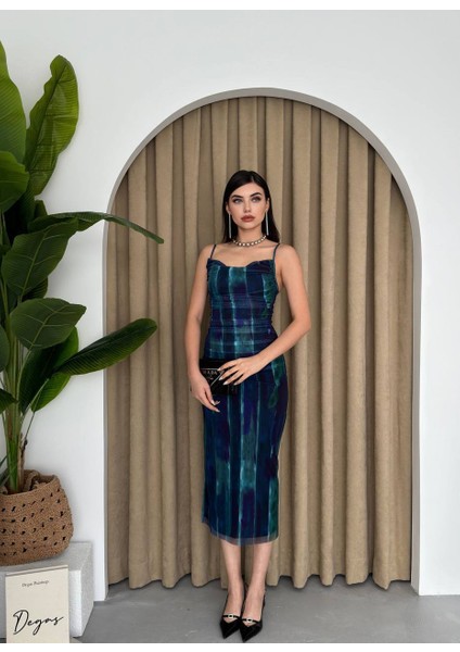 Ip Askılı Streç Tül Midi Elbise fırsatları