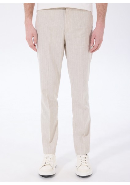 Bej Erkek Basic Çizgili Chino Pantolon F5SM-PNT 2303 modelleri