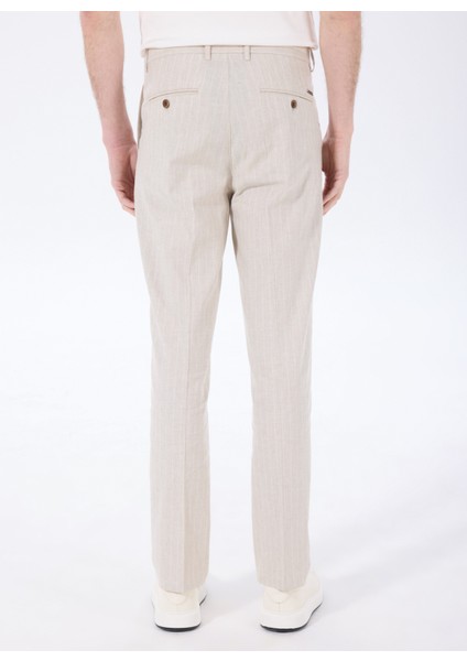 Bej Erkek Basic Çizgili Chino Pantolon F5SM-PNT 2303 indirimleri