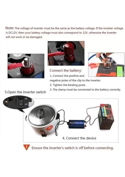 12V 2000W Araç ve Güneş Enerjisi Uyumlu Modifiye Sinus Inverter Çift USB Çift Priz ve Çakmaklıklı GO506015NIZF-109818