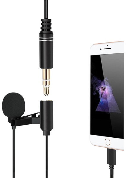 JH-041-A Lıghtnıng Girişli ve Kulaklık Girişli Youtuber Yaka Mikrofonu (4172)