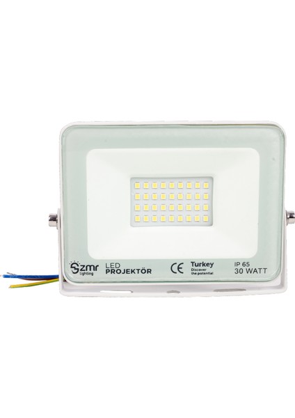 30 Watt - 220 Volt 6500K IP65 150* Işık Açısı Beyaz Slim Kasa LED Projektör (4172)
