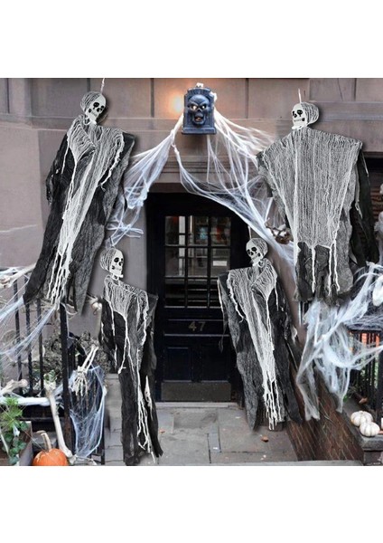 Ürpertici Kuru Kafa Korku Hayalet Saçaklı Dekor 90X50 cm (4172) fiyatları