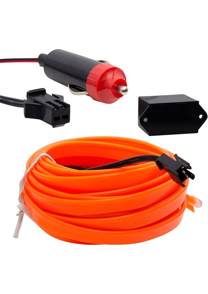 Araç Içi Neon Oranj 5 Metre Ip Aydınlatma Çakmaklıklı (4172)