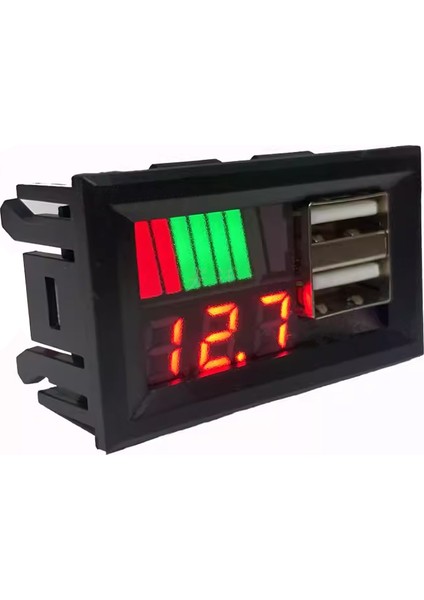 Dijital Voltmetre USB Çıkışlı Akü Göstergeli Dc 12V (IC278C) (4172)