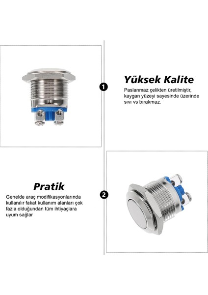 IC-182 D98 Buton Metal Düz 19MM PBS28B-2 (4172)