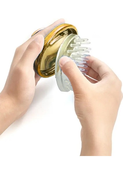 Yumuşak Silikon Mavi Saç Fırçası 100ML Şampuan Hazneli (4172)