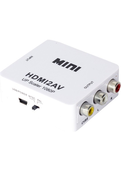 HDMI To Rca Çevirici Converter Mini Model Plastik Kasa 1920X1080 (4172)