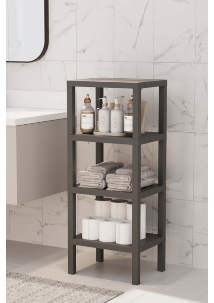 4 Katlı Banyo Rafı, Havluluk, Deterjanlık Makyaj Organizer