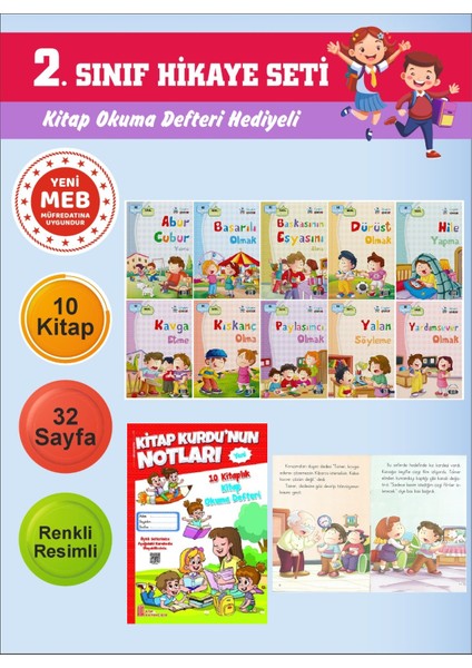 2.sınıflar Için Okumayı Sevdiren 10 Lu Hikaye Seti 10 (Kitap Okuma Defteri Hediyeli)
