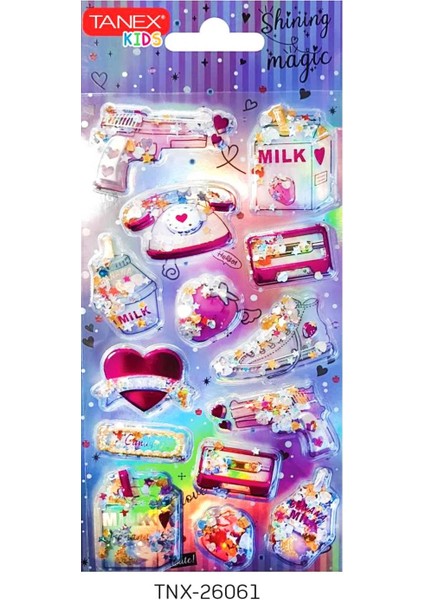 Kids Sticker Pullu Simli Shining Magic SERISI14 Parça (26061)