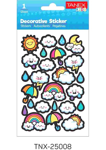 Kids Sticker Puffy Bulutlar Serisi 25 Parça (25008)