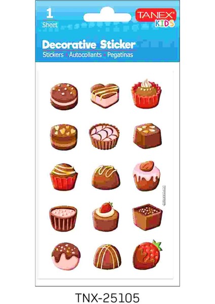 Kids Sticker Puffy Pasta Serisi 15 Parça (25105)