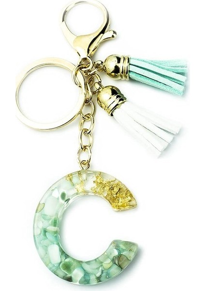 Aqqogib Kadınlar Için Anahtarlık Alphaacc Çanta Takılar Adan Zye Çantalar Için ， Ilk Harfli Saçak (Yurt Dışından)